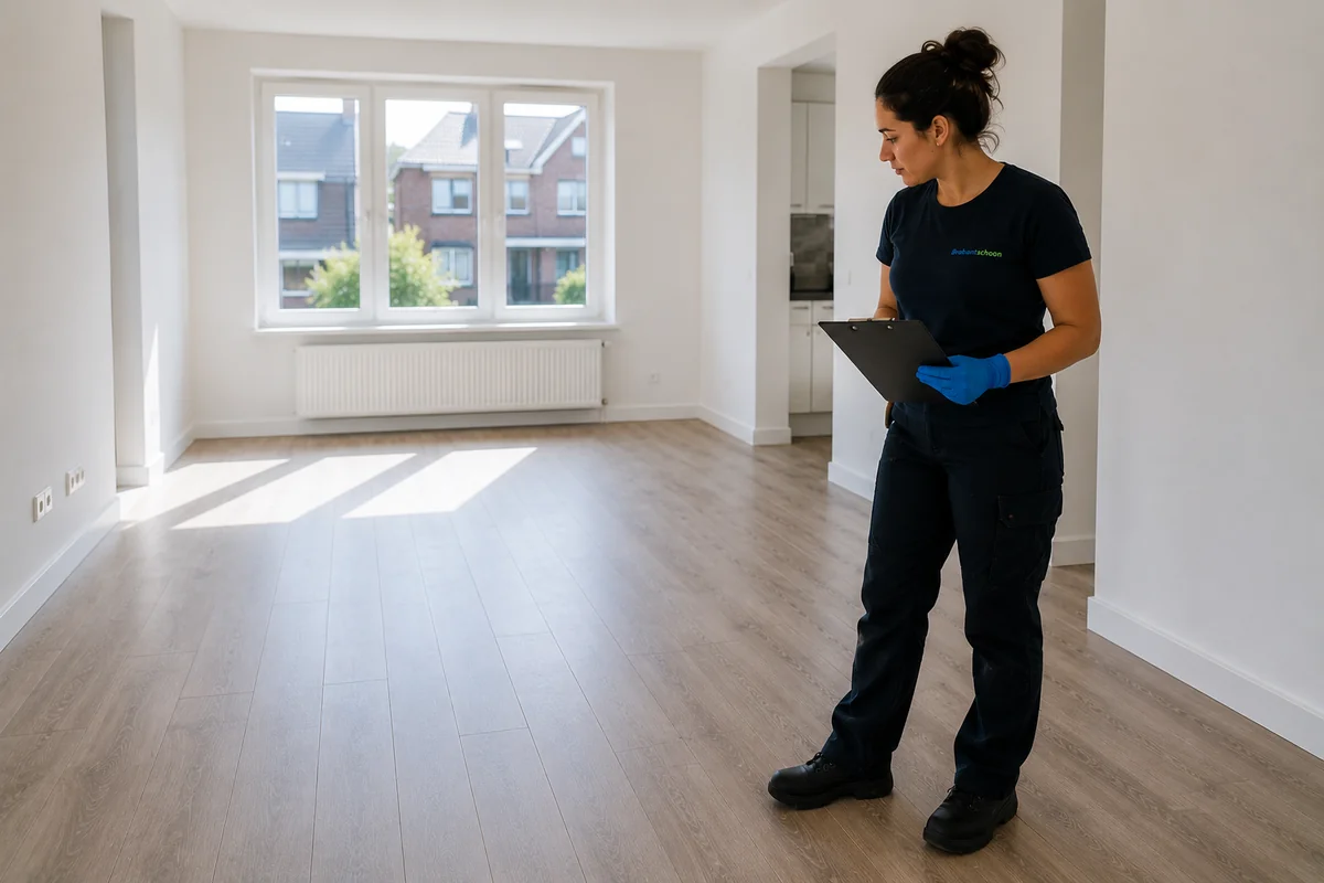 Brabantschoon-medewerkster inspecteert een woning bij oplevering